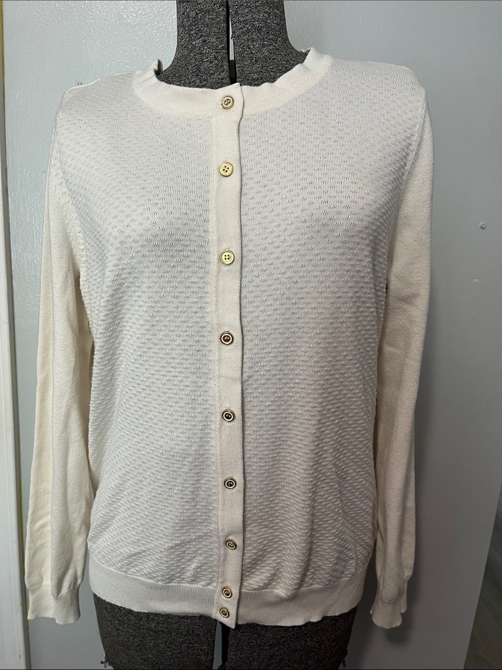 Charter Club Cream Button-Front Cardigan